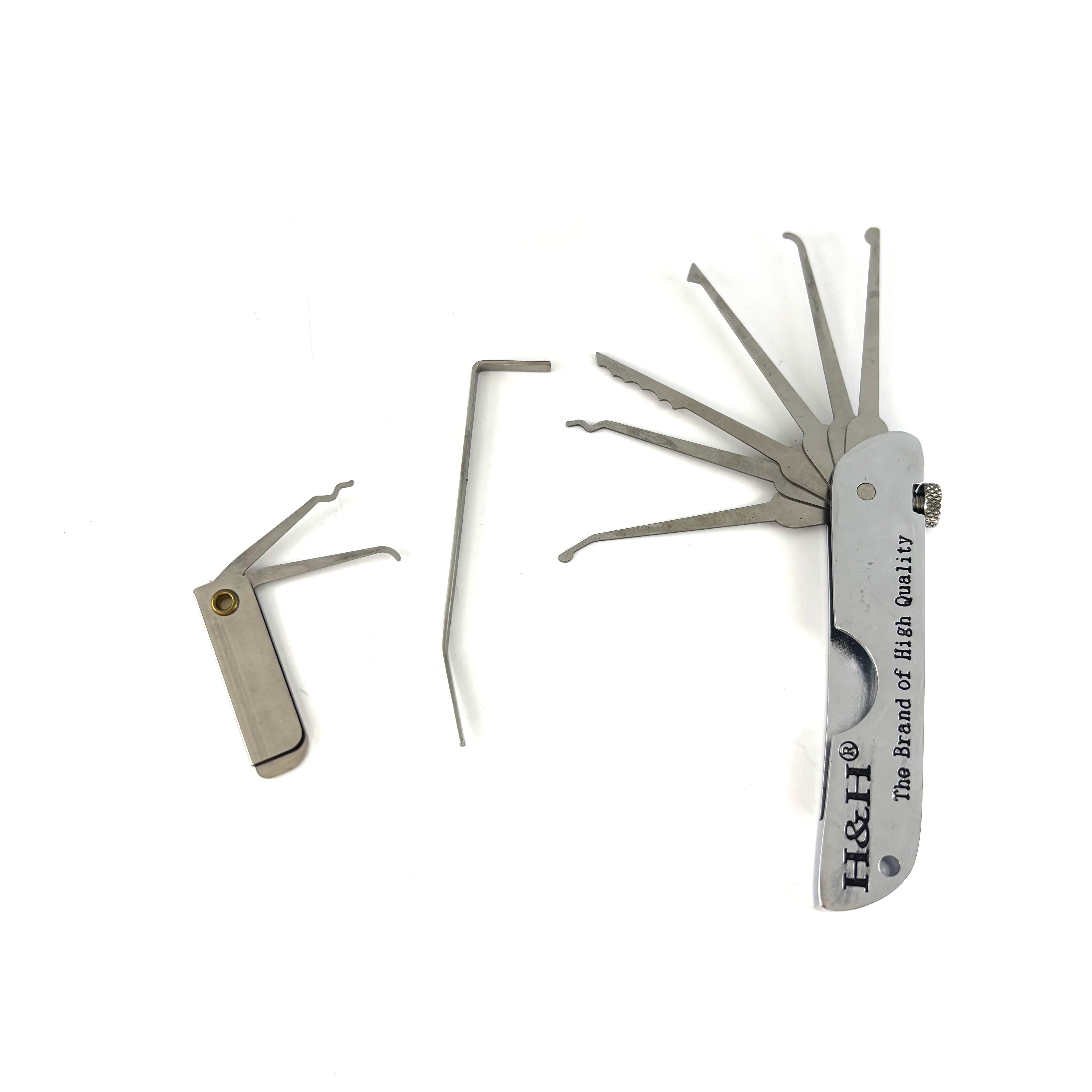 6-in-1 HH folding Lock Pick knife and mini folding two-piece set lock pick hook for Locksmith,lock picking training