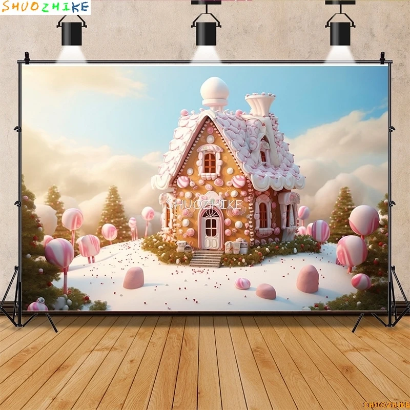 

SHUOZHIKE Christmas Day Fireplace Photography Backdrops Prop Window Living Room Interior Village House Theme Background DR-01