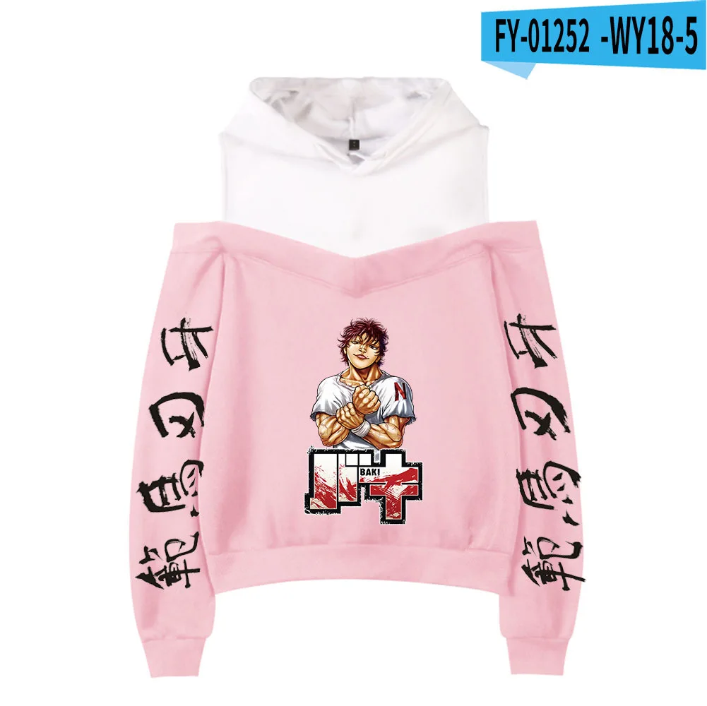 Anime Nhật Bản Baki Các Grappler Hanama Yujiro Nữ Hoodie Nỉ Thời Trang Dây Đeo Vai Giả 2 Mũ Trùm Đầu