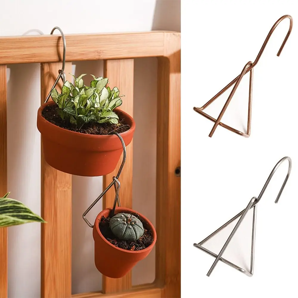 Garden Supplies Pot Hanger Hook Stainless steel Easy to Use Wall Clay Pot Pendant Flower Rack Durable Save Space