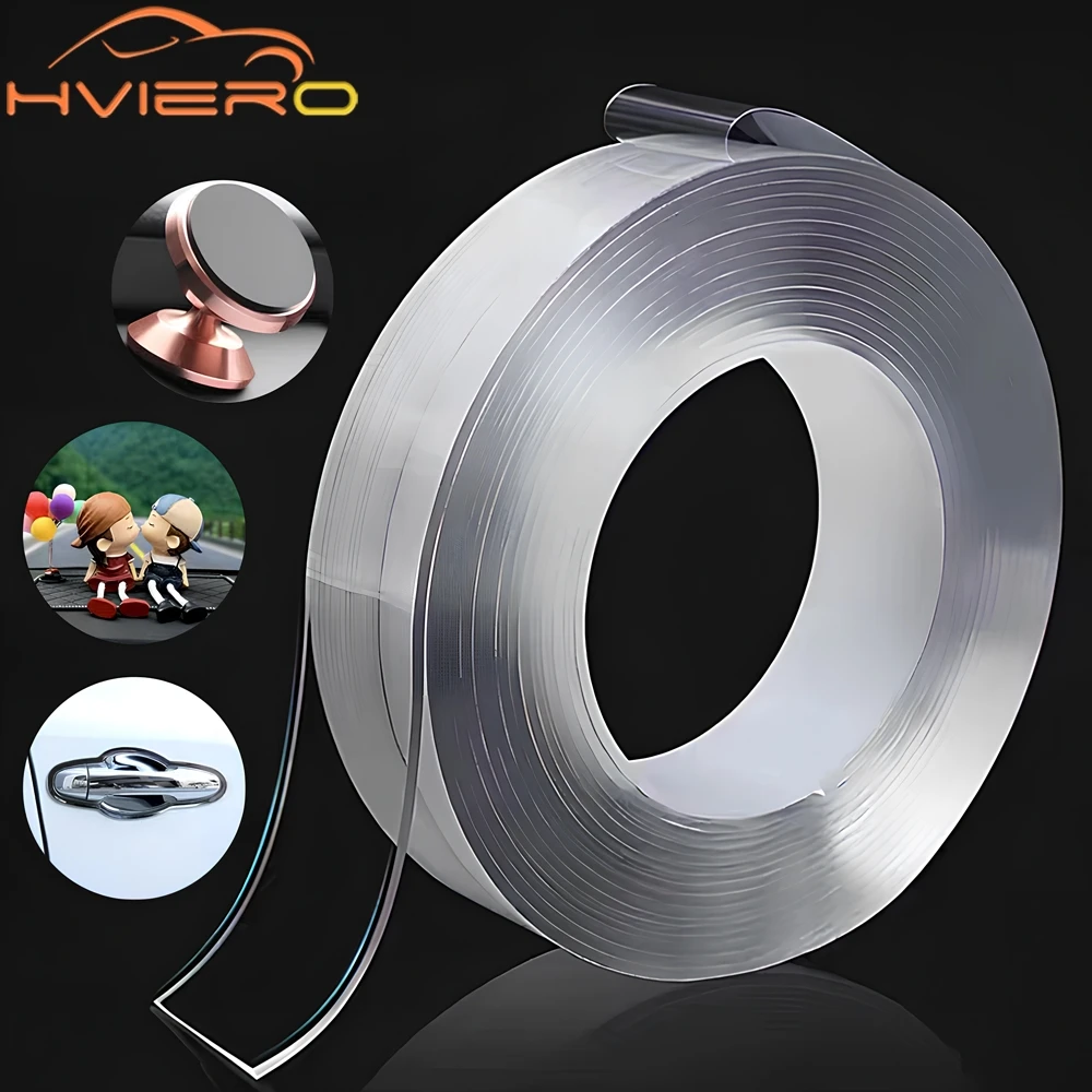 1M/3M/5M Nano Tape Tracsless Double Side Transparent Wiederverwendbare Wasserdicht Beständig Wärme Kleber Reinigbar 10/20mm Breite Auto Werkzeug