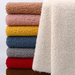 160cm Wide Thickening Lamb Wool Lamb Cashmere Fabric Soft Warm Granules Coral Fleece Coat Lining Plush Doll DIY Apparel Fabric