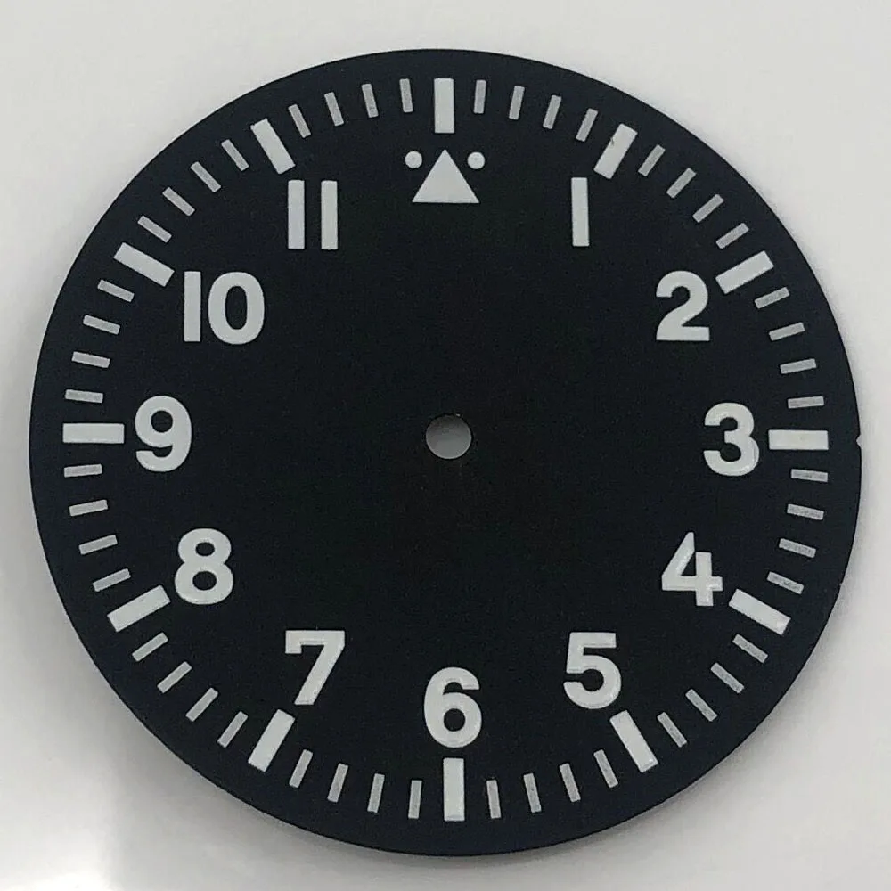 35.5 مللي متر العقيمة الأسود الهاتفي ساعة مضيئة أجزاء تناسب ETA2836 NH35 Miyota8205/8215/821A Mingzhu2813/3804 حركة