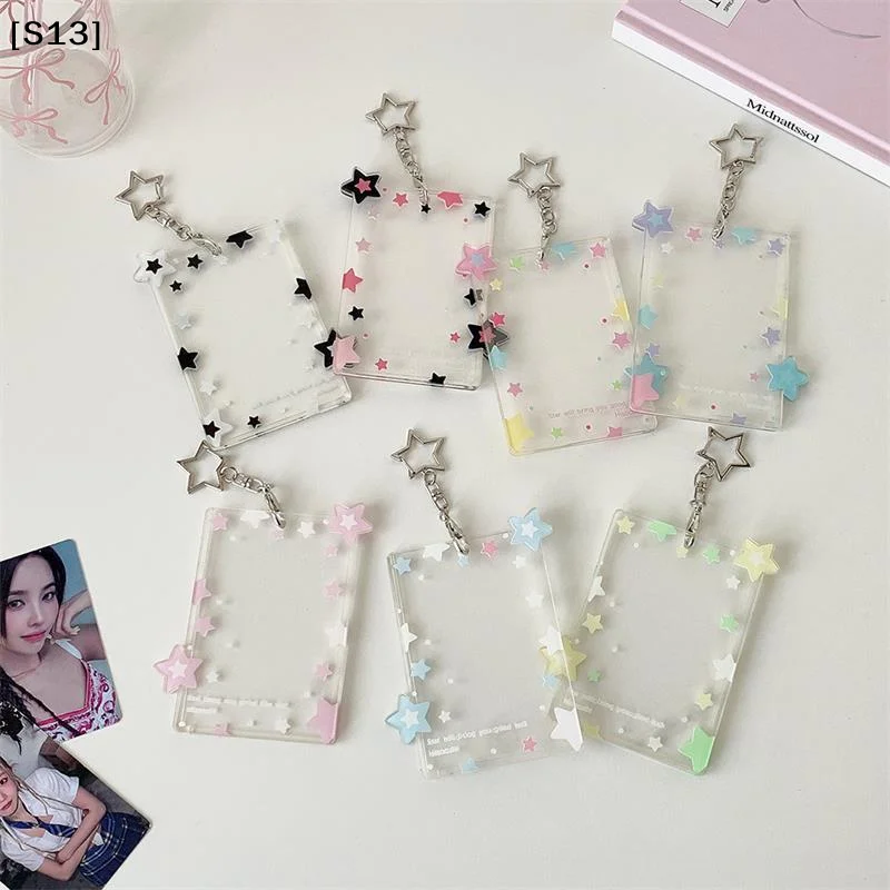 Colorful Star Photocard Holder 3 Inch Card Holder Idol Photo Storage Card Display Protective Pendant Card Organizer Gifts[S13]