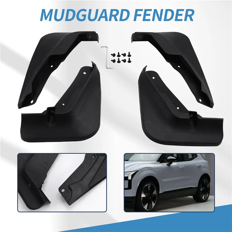 

F9-4Pcs Mudguards For Volvo EX30 2024 Mud Flaps Splash Guards Fender Mud Flaps Front Rear Car Protection Accessories