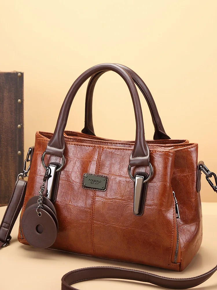 

Polbolo Luxury Crocodile Pattern Handbag for Women, Commuter Shoulder Crossbody Bag, Three-Layer Large Capacity Pillow Bag, Cross-Border Hot Seller