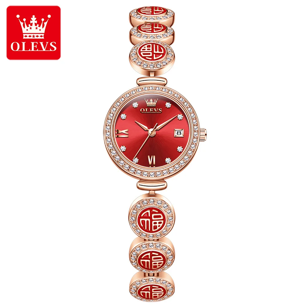 OLEVS 5630 Elegant Ladies's Diamond Wristwatch Auto Date Waterproof Luxury Original Quartz Watch Hand Clock for Women