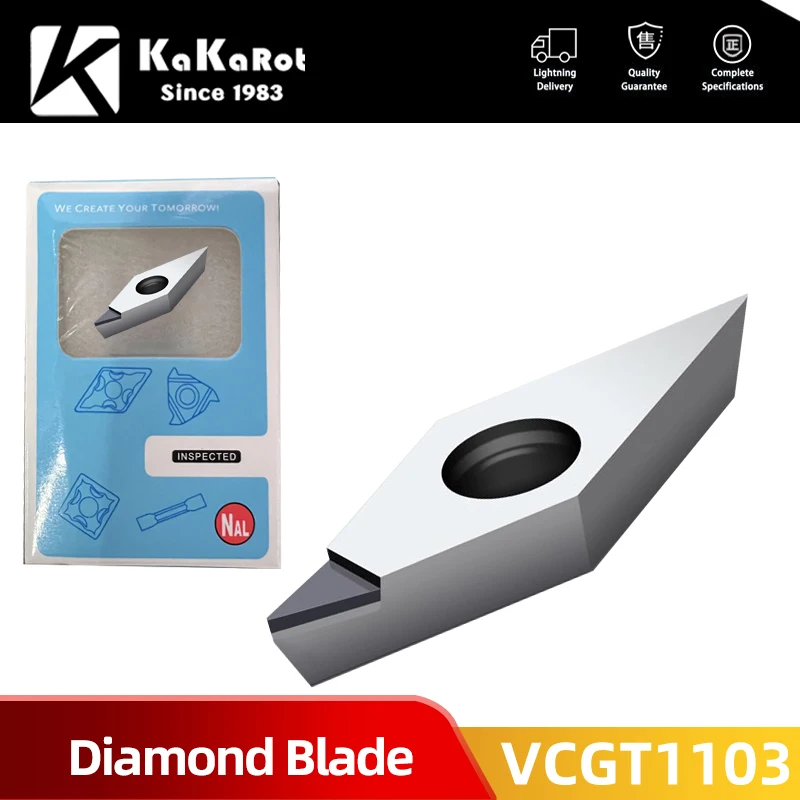 Kakarot Dcgt070202 Dcgt11t302 Diamante Inserir Dcgt 070204 11t304 Pcd Liga de Alumínio Fresa de Extremidade Ferramenta Cnc Carboneto Cbn Torneamento Torno