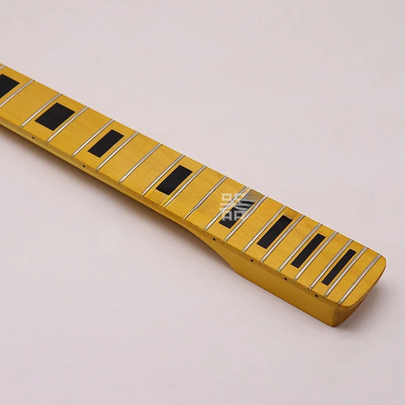 Big Head Yellow 6 Strings Matte Yellow Square Guitar Handle DIY Professional Modification Electric Guitar Neck Plus Map，22frets