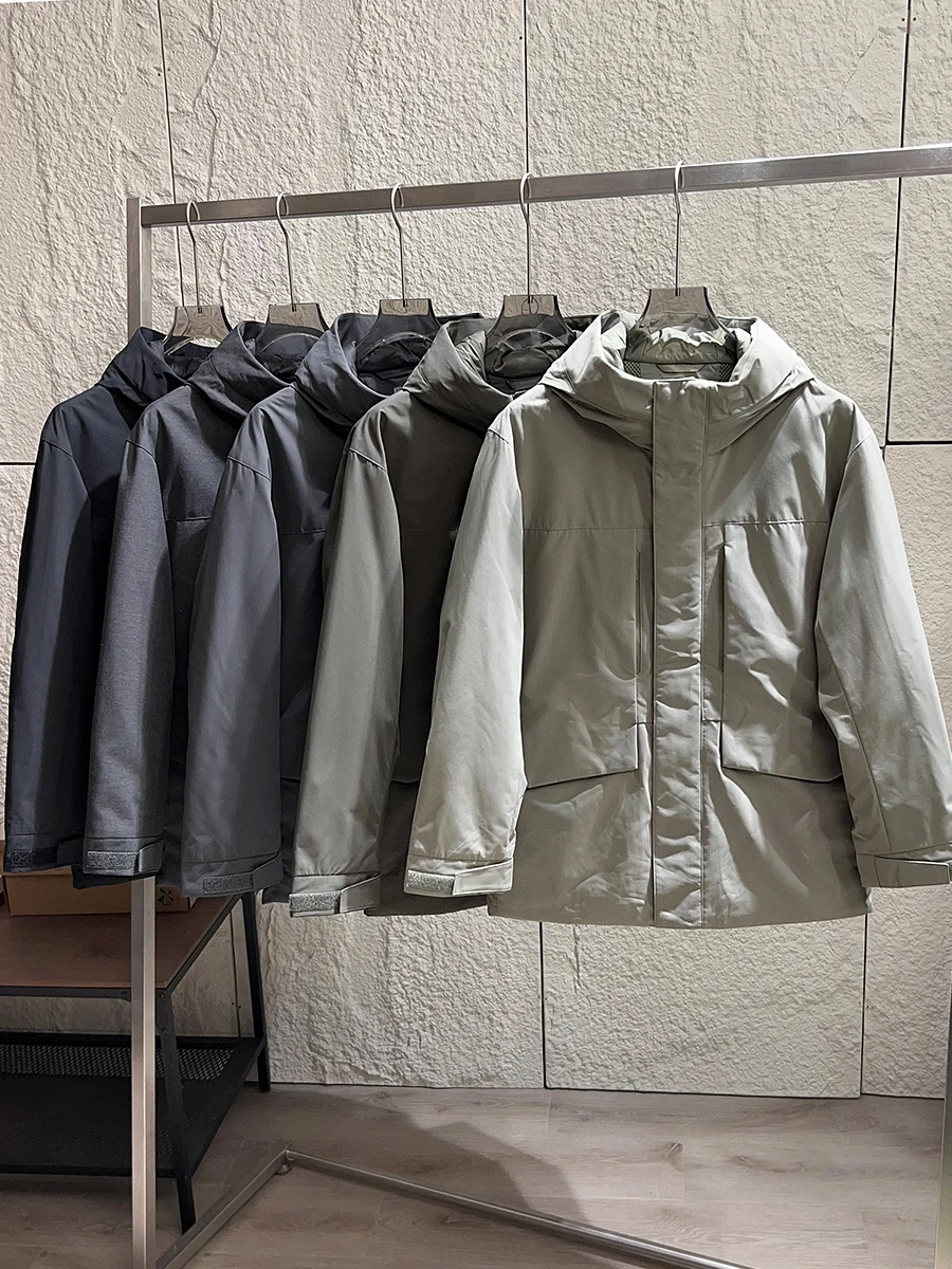 

High-Performance Composite Hooded Jacket! Men's Outdoor Warmth Hooded Workwear down Jacket Casual Style Regular Fit Zipper Cl...