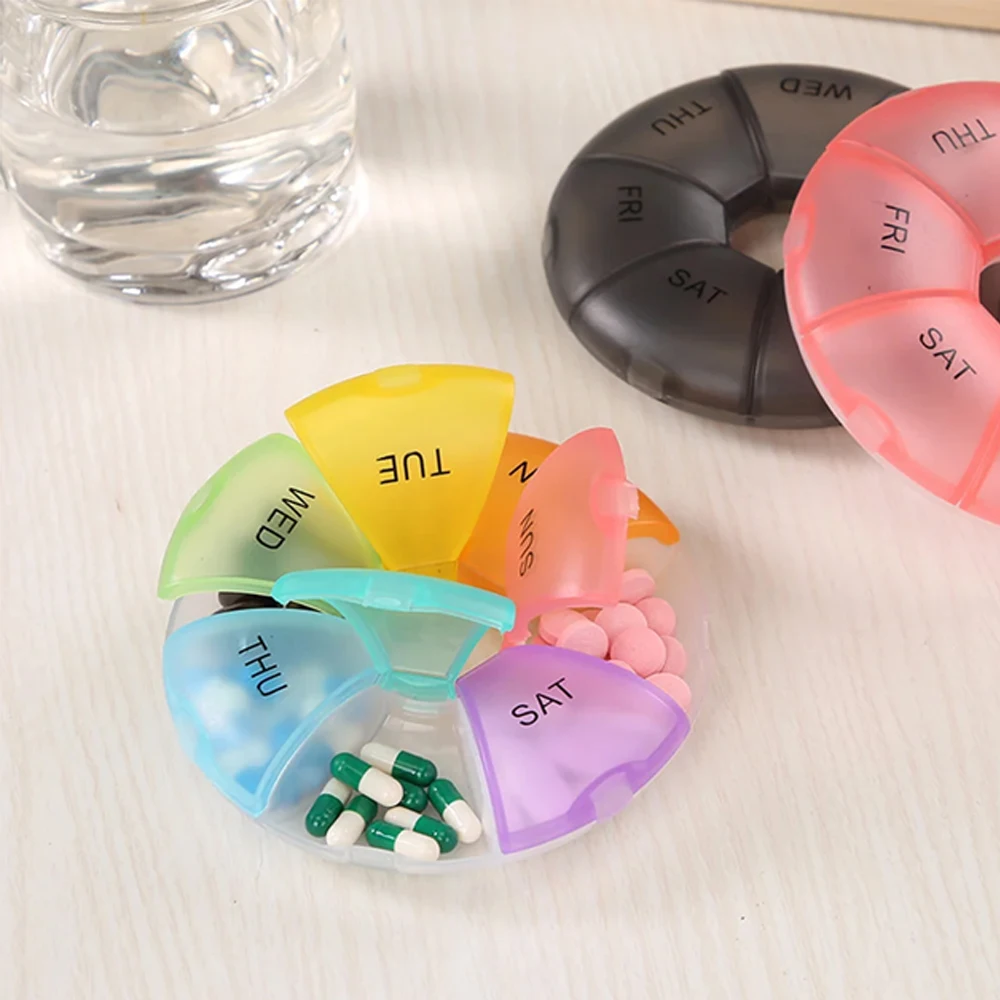 Pill Box Compartments Portable Medication & Vitamin Storage Cute Pill Holder Locking & Travel-Friendly Compact Daily Pill Sorter