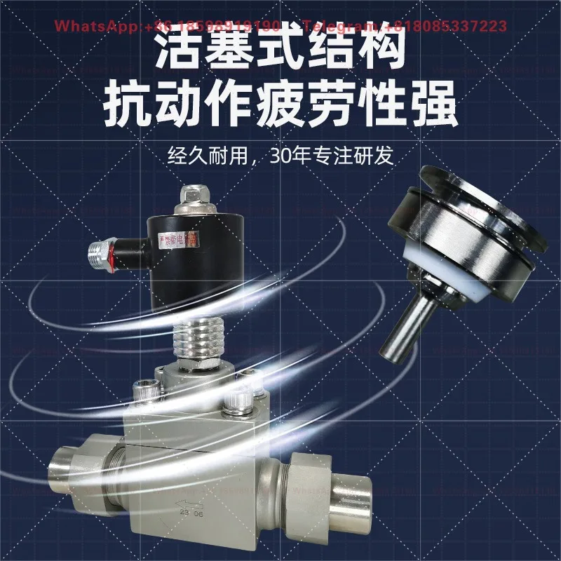 10162030PA Stainless Steel High Pressure Solenoid Valve Normally Closed 1/4 3/8 Inch Hydraulic Oil Nitrogen Control Valve