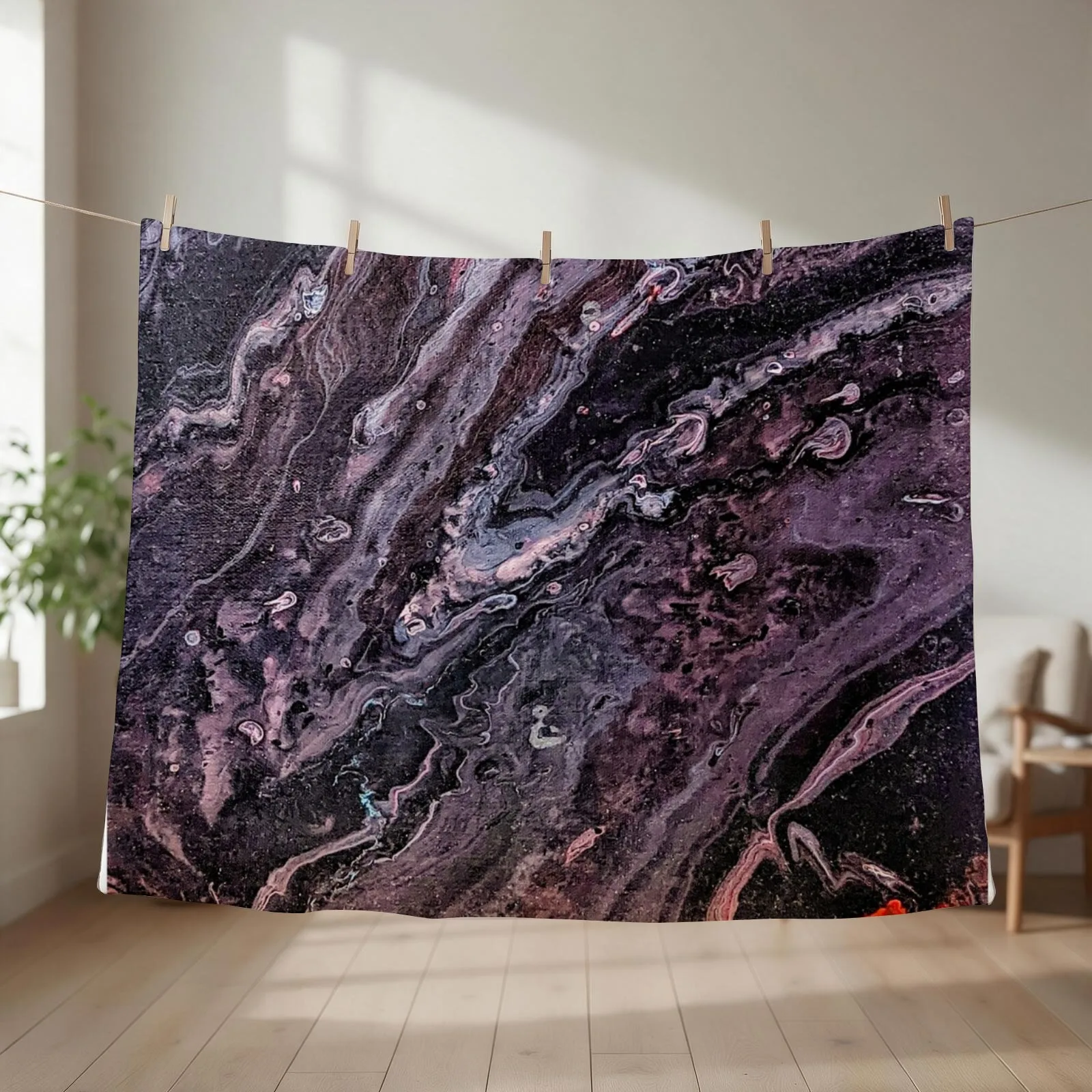 Acid Wash Galaxy Throw Blanket couch cozy soft plush fuzzy picnic outdoor blanket