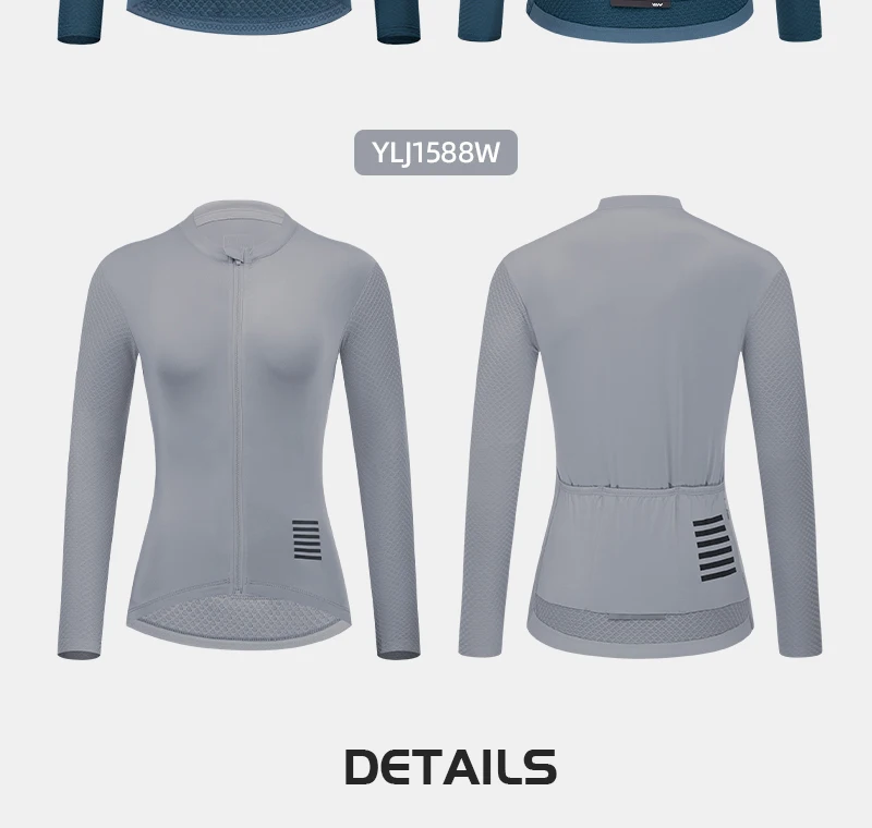 YKYW Frauen Radfahren Langarm Jersey MTB Fahrrad Jersey Frühling Herbst Radfahren Kleidung Schlank Top Shirts Reiten Rennrad Kleidung – Detail 9