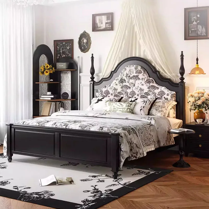 

European Queen Bed Frame Loft Luxury Wooden Girls Sleeping Safe Princess Bed Full Design Letto Matrimoniale Trendy Furniture