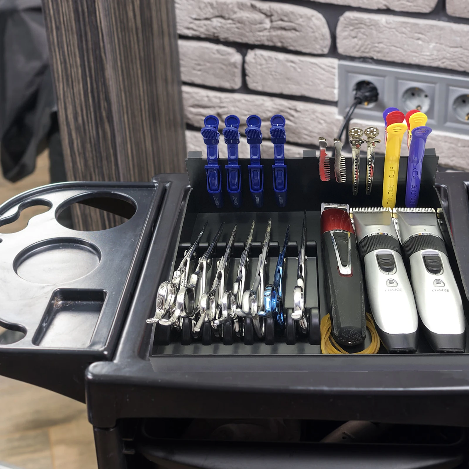 

Makeup Tool Box Plastic Scissors Holder For Hairdressing Shear Organizer Comb Storage Rack Salon Accessories