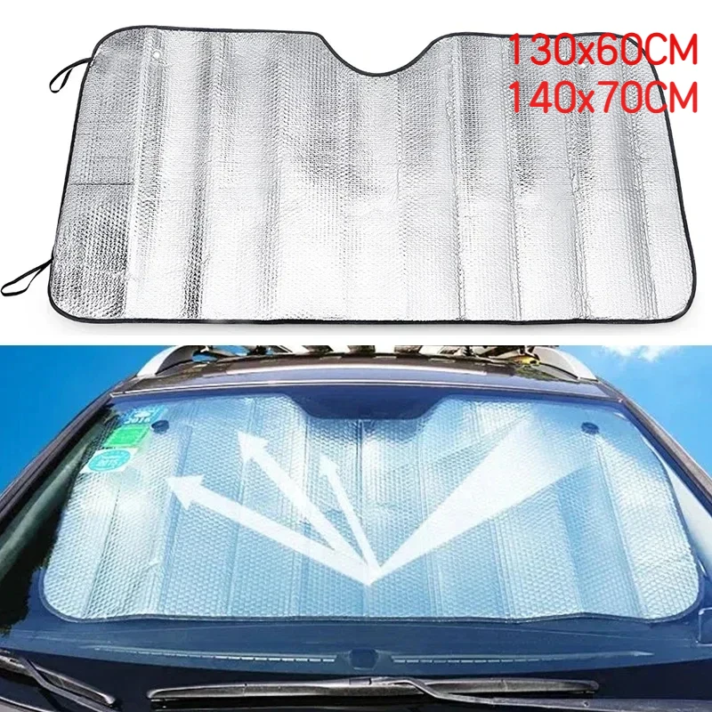 Car Window Sun Shade Windshield Anti-UV Protection Front Rear Windshield Block Cover Visor Compatible For Tesla Benz BMW Auto