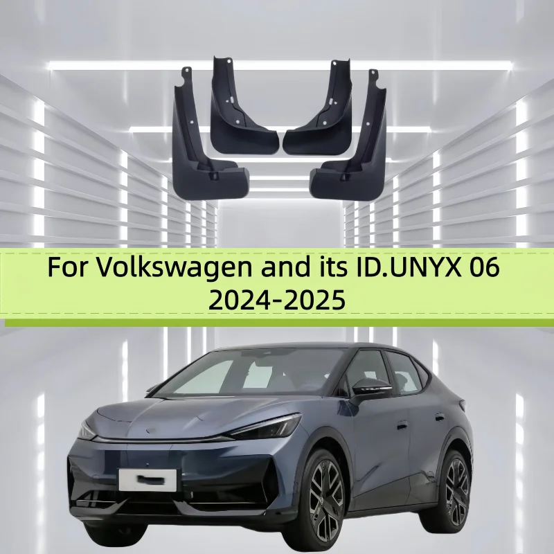 Mud Flaps For Volkswagen and its ID.UNYX 06 2024-2025 4Pcs Front Rear Splash Guards PP Material Car Fender Mudguards Auto