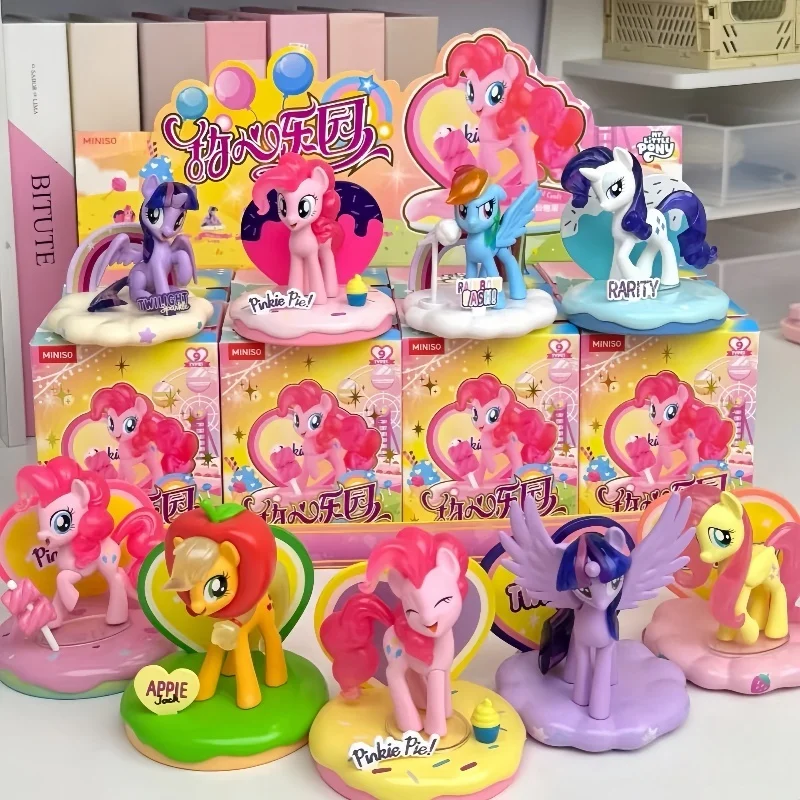 MINISO Little Pony Sweetheart Paradise Series Blind Box Toys Pink Pie Rarity Apple Jake Fluttershy Modello regalo sorpreso