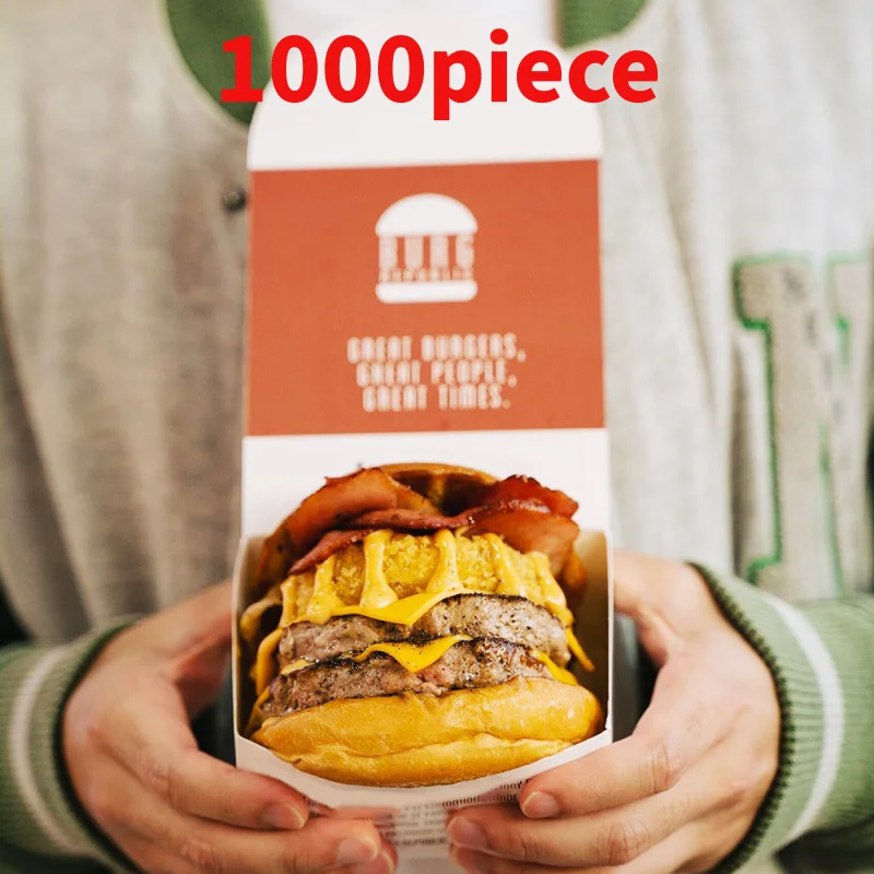 

10 00piece.Custom.Custom Size Unique Drop Sandwich Lunch Burger Hamburger Box With Special Shape Snack Box Food Take Out Box