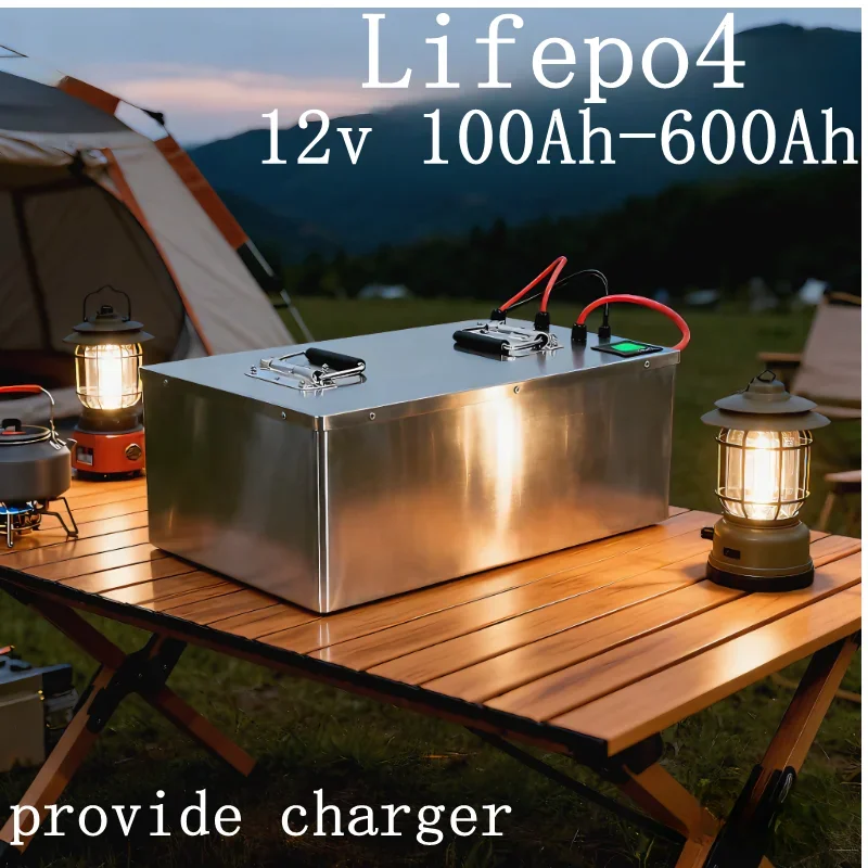 12V 100Ah 200Ah 300Ah 500Ah 600Ah Lifepo4 Battery with Bluetooth BMS for 1KW 2KW 3KW Solar Panel Inverter Residential Power