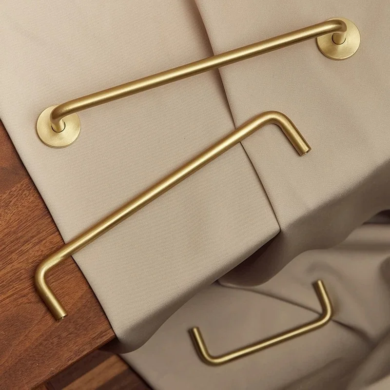 Solid Brass Long Furniture Handles Wardrobe Closet Door Pulls Cupboard Kitchen Cabinet Storage Handles Cabinet Knobs And Handles
