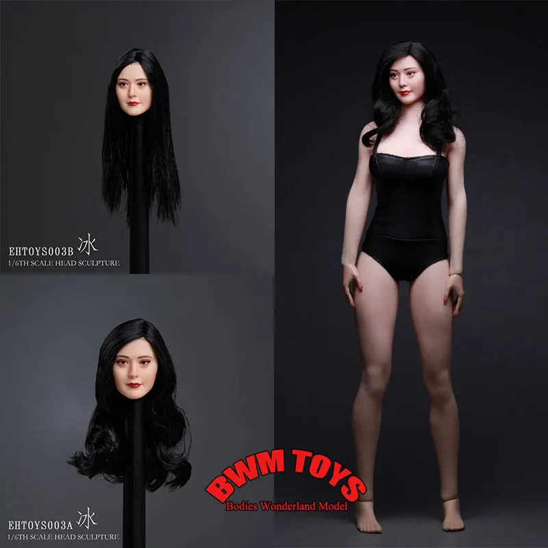 

EHTOYS 1/6 Scale Female Soldier Fan Bingbing Head Carving Chinese Film Television Actor Head Sculpt For 12in Action Figure Doll