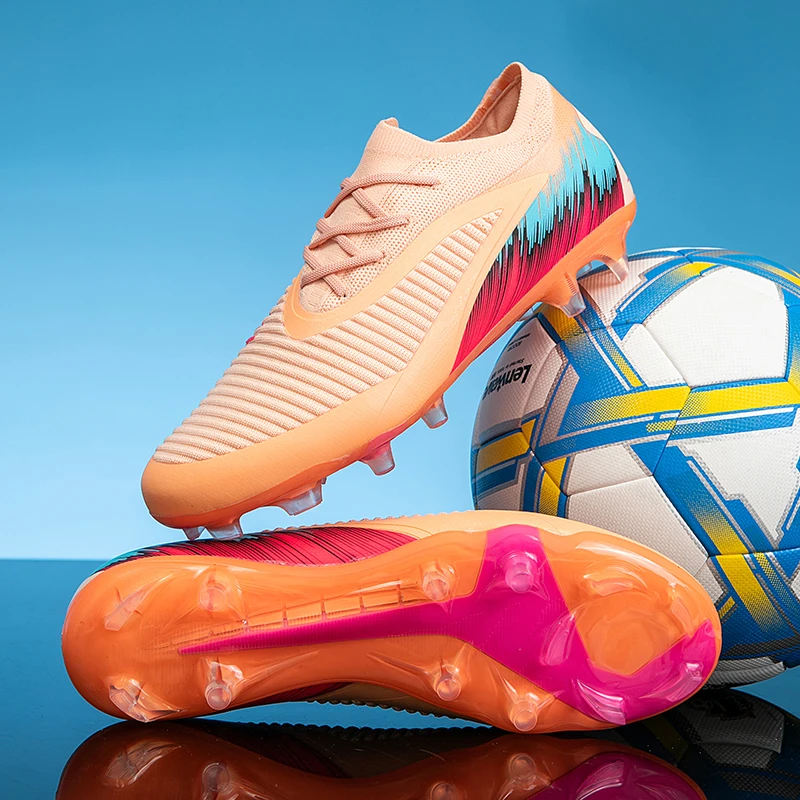 New Men Soccer Shoes Non-Slip Outdoor Match Football Boots Cleats Shoes Soccer Long Spikes FG Ultralight Training Drop Shipping