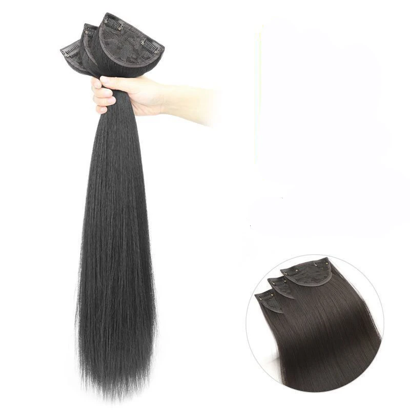 60CM Women's Long Hair Three-piece Straight Hair Extensions Synthetic Hair Extensions