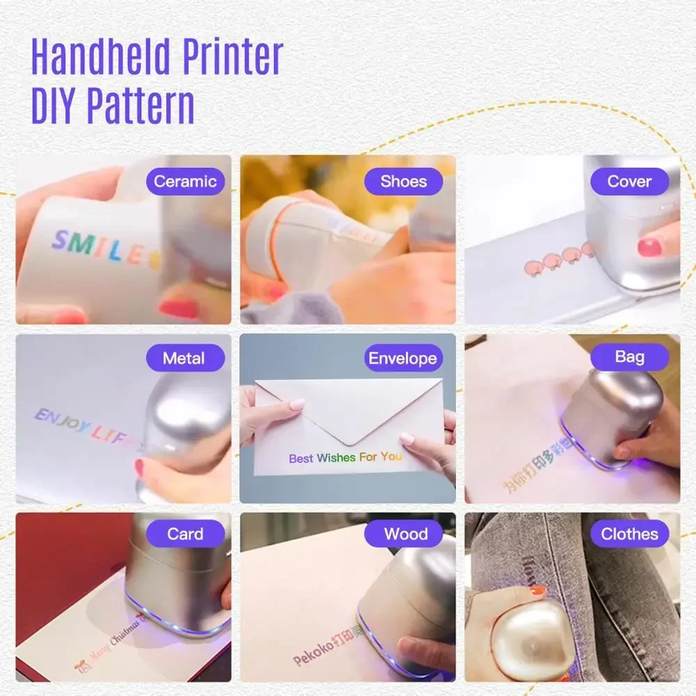 Amazon Hot Sale tragbare Handheld Farbdrucker Mini-Patrone drahtlose Smart Printing benutzer definierte Inhalt Tattoo Inkjet