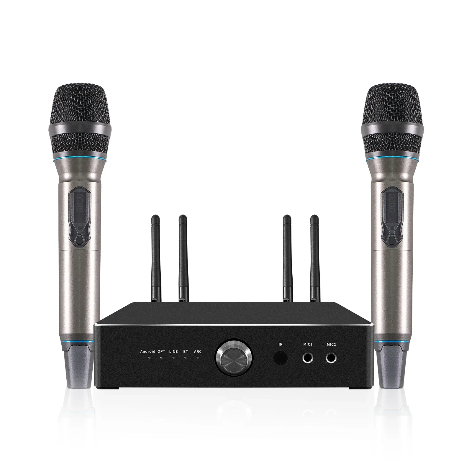 Ihomelife-máquina de karaoke con panel en la nube, dispositivo con wifi Dual 2T2R, android TV Box para fiestas, con 2 micrófonos y amplificador de 600W