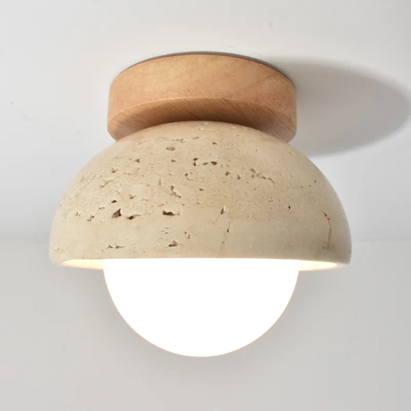 

Yellow cave stone Japanese wood wabi-Sabi ceiling retro middle cream wind porch corridor light