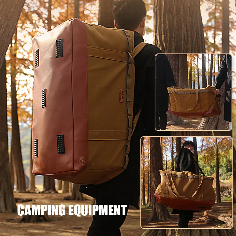 

53L/120L Outdoor Camping Storage Bag Men Super Capacity Backpack Tent Canopy Accessories Cooker Picnic Shoulder Bag Handbag