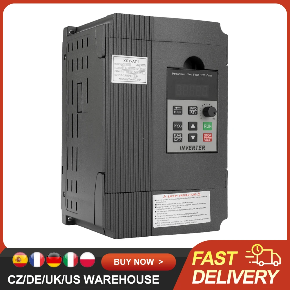 Universal VFD Frequency Speed Controller 2.2KW 12A 220 V AC Motor Drive Single-Phase In Three-Phase Out Variable Inverter AT1-22