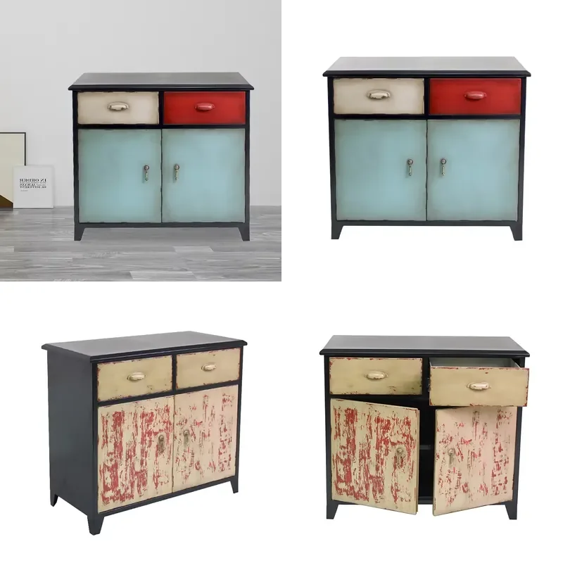 for  Industrial Vintage Display Storage Classic Wood Cabinet Furniture