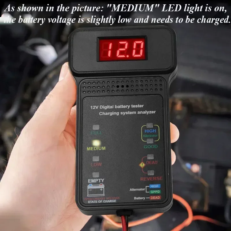 

12V Battery Tester LCD Digital Auto Battery Analyzer Charging Cranking System Tester Car Battery Checker Diagnostic Tools