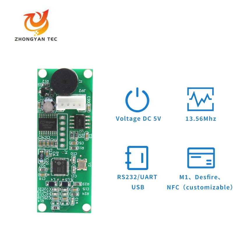 USB Communication 13.56Mhz NFC IC No Driver Keyboard Input Customized Smart Card Reader Module