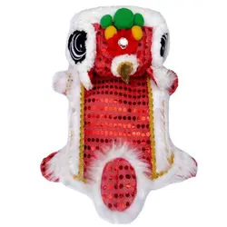 Pet Lion Dance Clothes Spring Festival Dog Coat Winter Warm Puppy Costume Cotton for Small Medium Dog Cats