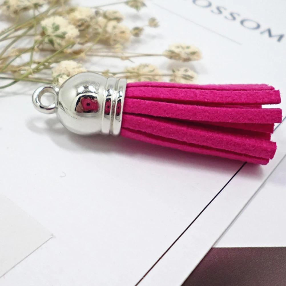 

50 Sets Tassel Keychain Tag Bubble Pendants DIY Jewelry Accessories Metal