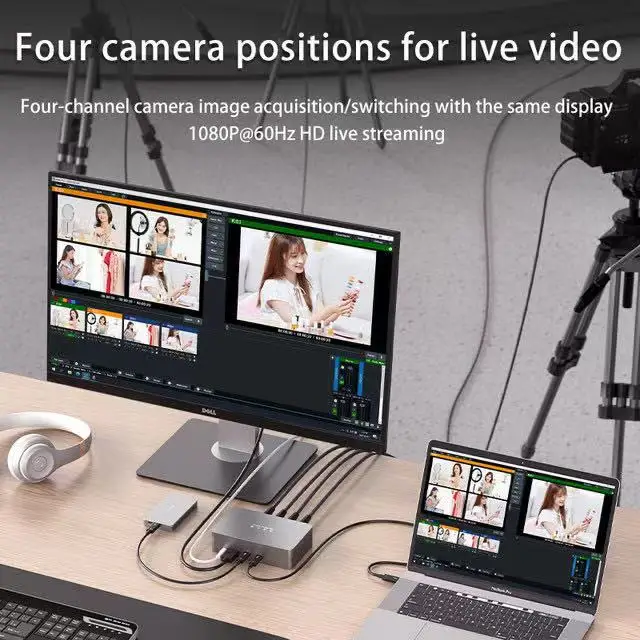 2021 Acasis High Speed 4K60 USB4.0 4 قنوات SDI بطاقة التقاط الفيديو الخارجية للبث المباشر