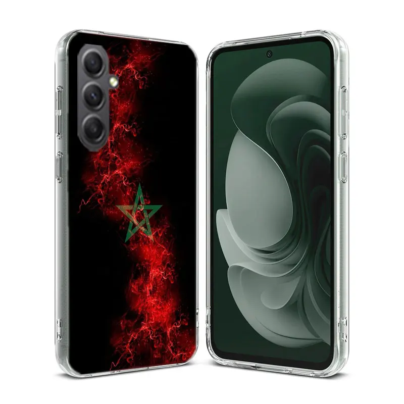 Morocco Flag Soccer Phone Case for Samsung Galaxy A54 A14 A24 A34 A17 A37 A57 A55 A35 A25 A15 A16 A26 A36 A56 A13 A23 A33 A53 A5 view 2