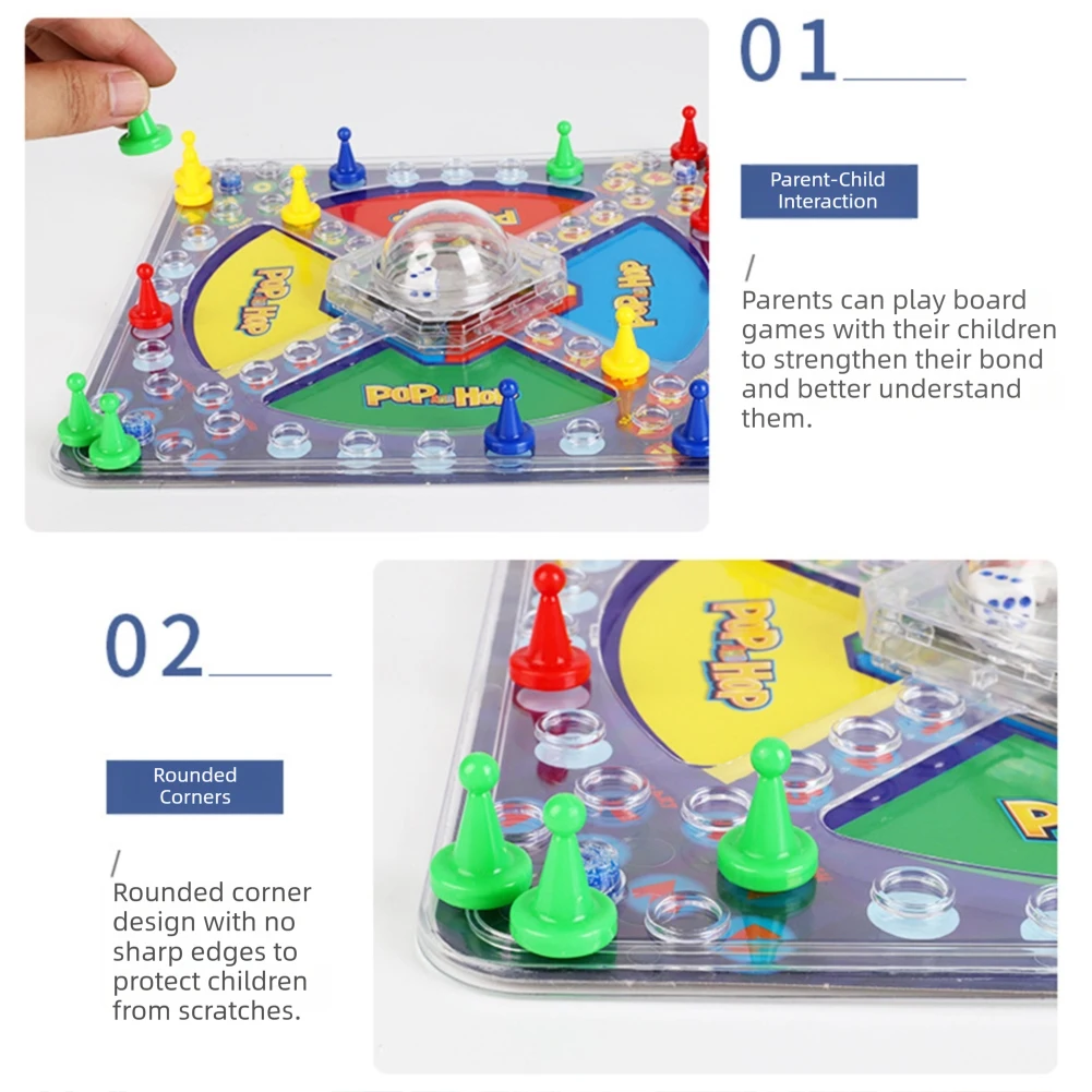 لعبة الشطرنج الطائرة على الطاولة للأطفال ثلاثية الأبعاد لعبة لودو المرحة، لعبة تفاعلية متعددة اللاعبين، مثالية ليالي الألعاب العائلية والحفلات.﻿