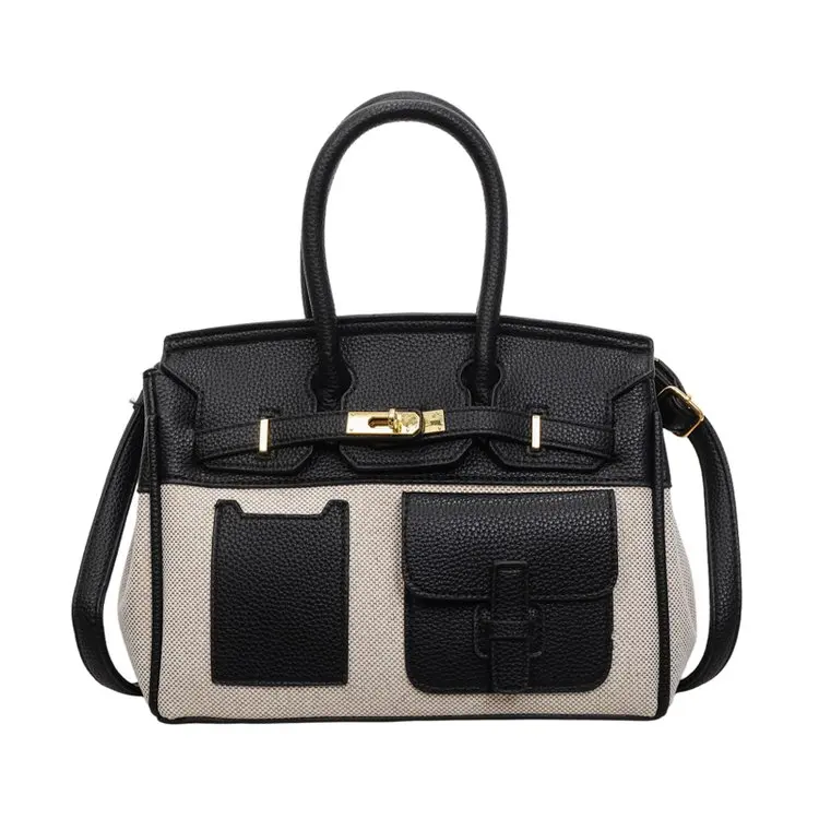 

Женская роскошная текстурированная сумка-тоут 2026 года: новинка, лоскутный дизайн, кожаные элементы, металлическая фурнитура, элегантная сумка через плечо