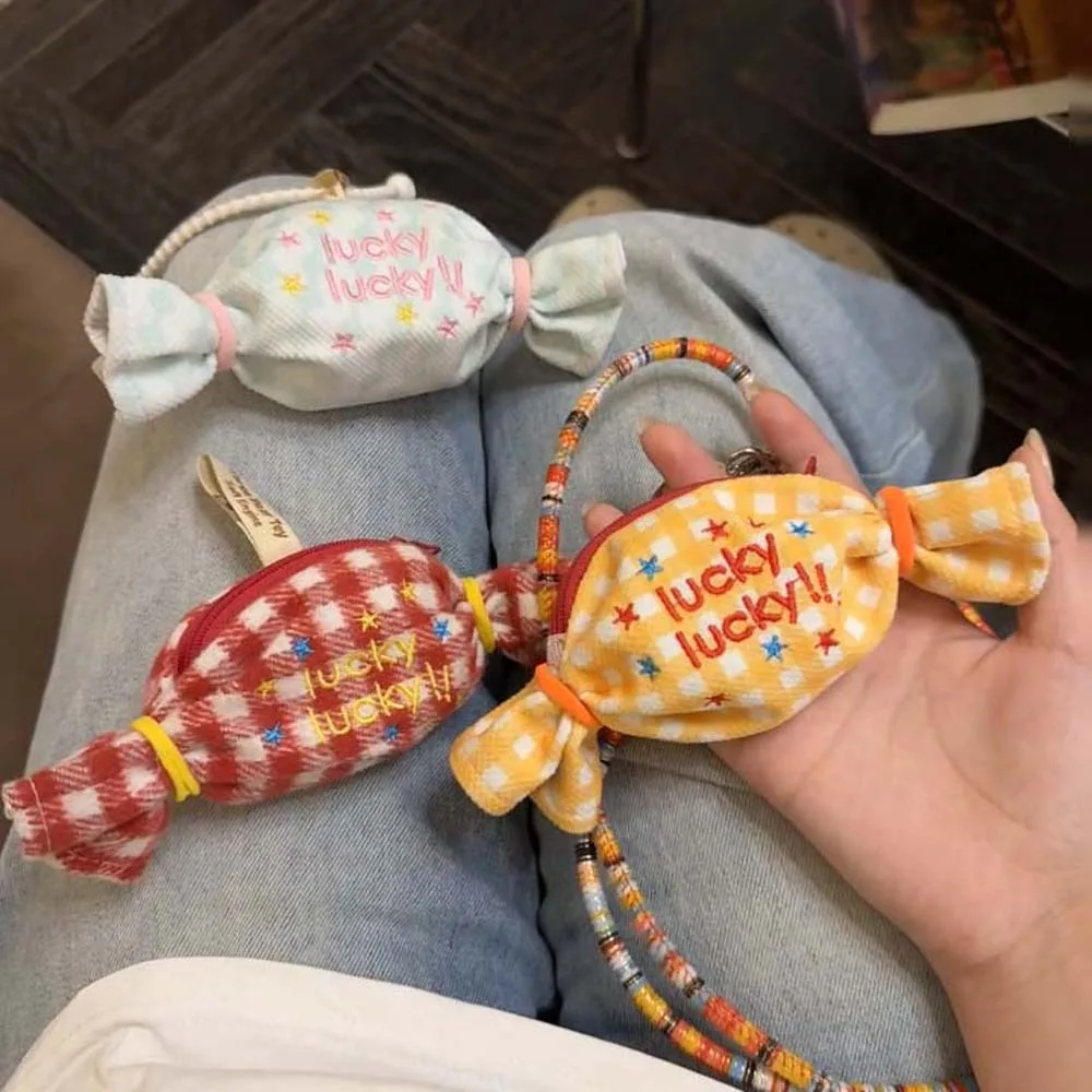 Sweet Candy Design Coin Purse Star Canvas Sugar Shaped Decorative Bag Cloth Anti-lost Creative Mini Bundle Pocket Outdoor