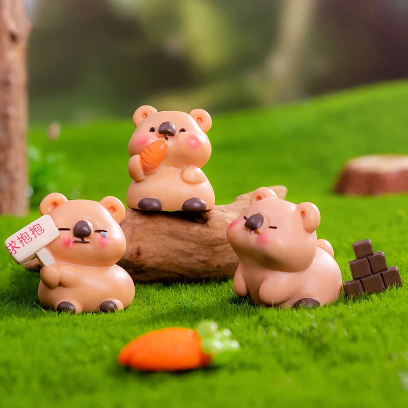 Cartoon Mini Cute Wombat Figurines Miniature Craft Fairy Garden DIY Kids Bedroom Living Room Car Ornament Home Desk Decoration