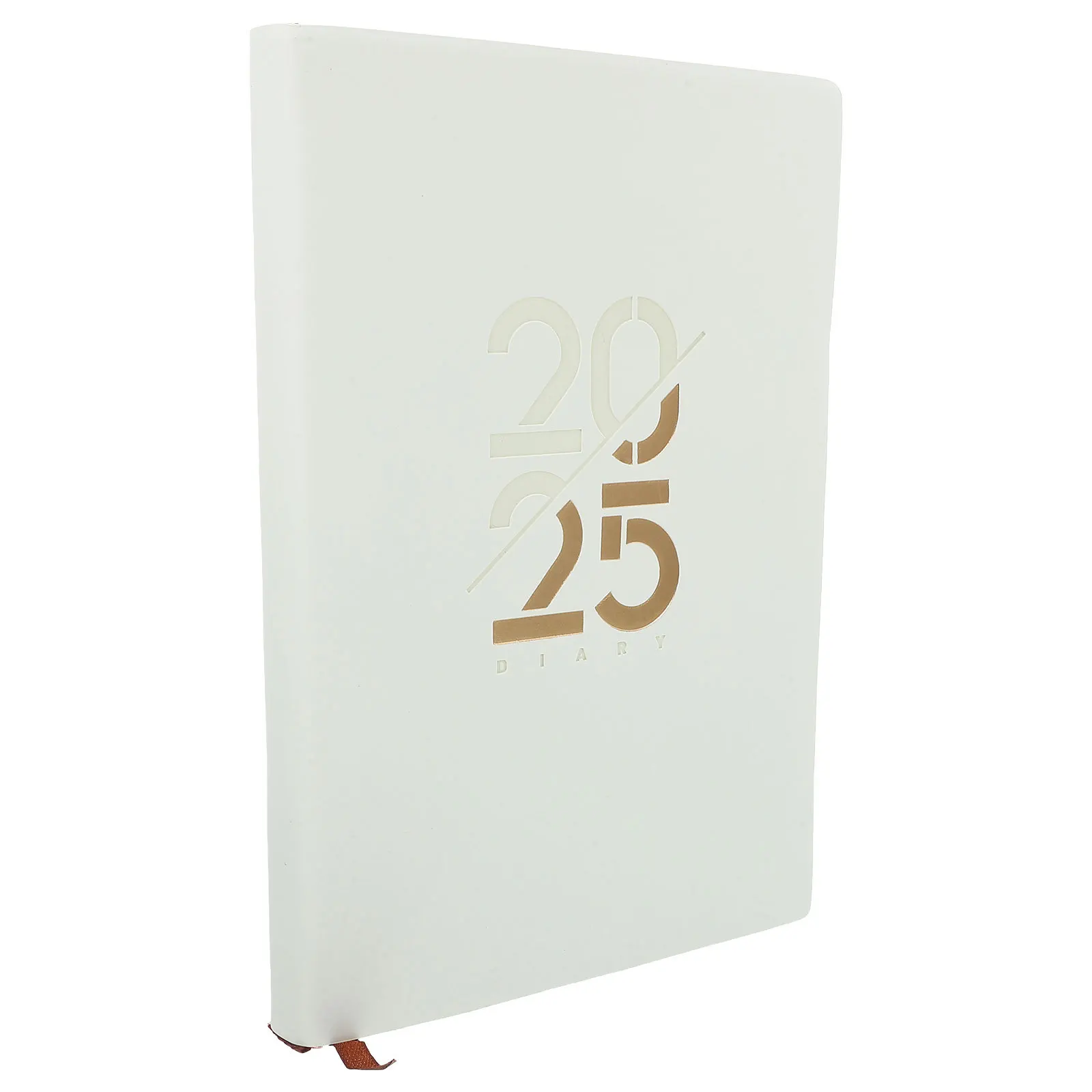 

English Daily Planner A5 Size Smooth PU Cover Binding Compact Yearly Monthly Weekly Planner 2025 Schedule