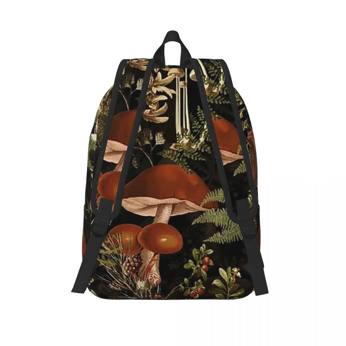 Midnight Mushrooms Forest Botanical Night Garden Student Backpack School Bag Hiking Travel Daypack for Boys Bookbag Shoulder Bag