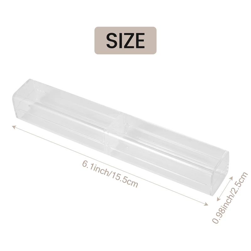 25Pcs Plastic Clear Pen Case Gift Empty School Office Collection Set Pen Container Storage For Father's Day Mother's Day