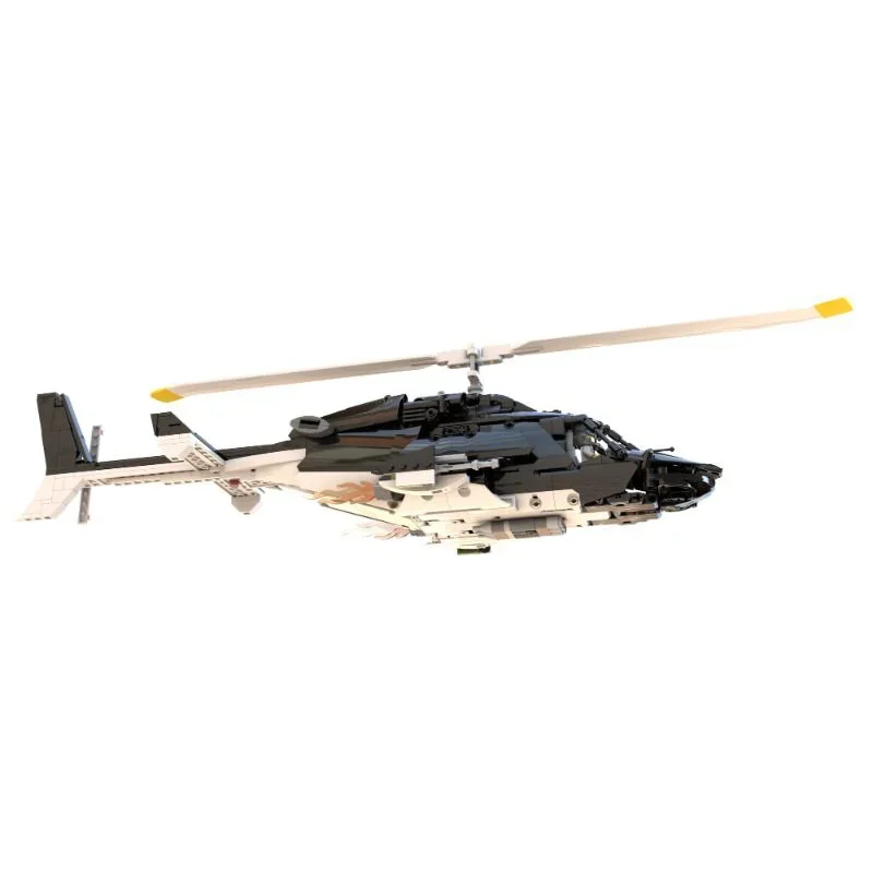 1039PCS Airwolf Bell 222 Special Ops Helicopter Custom Made Moc Model Technology Bricks DlY Assembly Airplane Toys for Kids