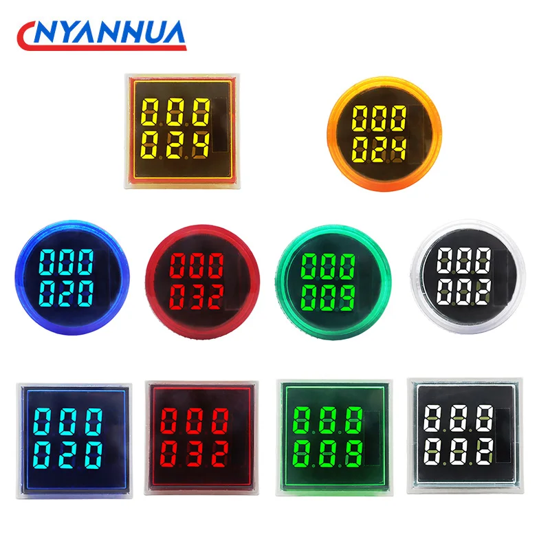 Panel Counter Meter Mini 22mm LED Digital Display Square Round Timer For Industrial Use AC220-380V 0-999999